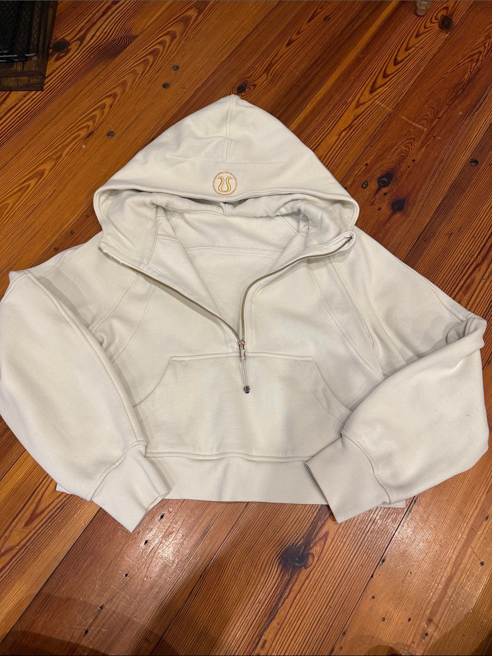lululemon athletica Cream Half-Zip Hooded Sweater